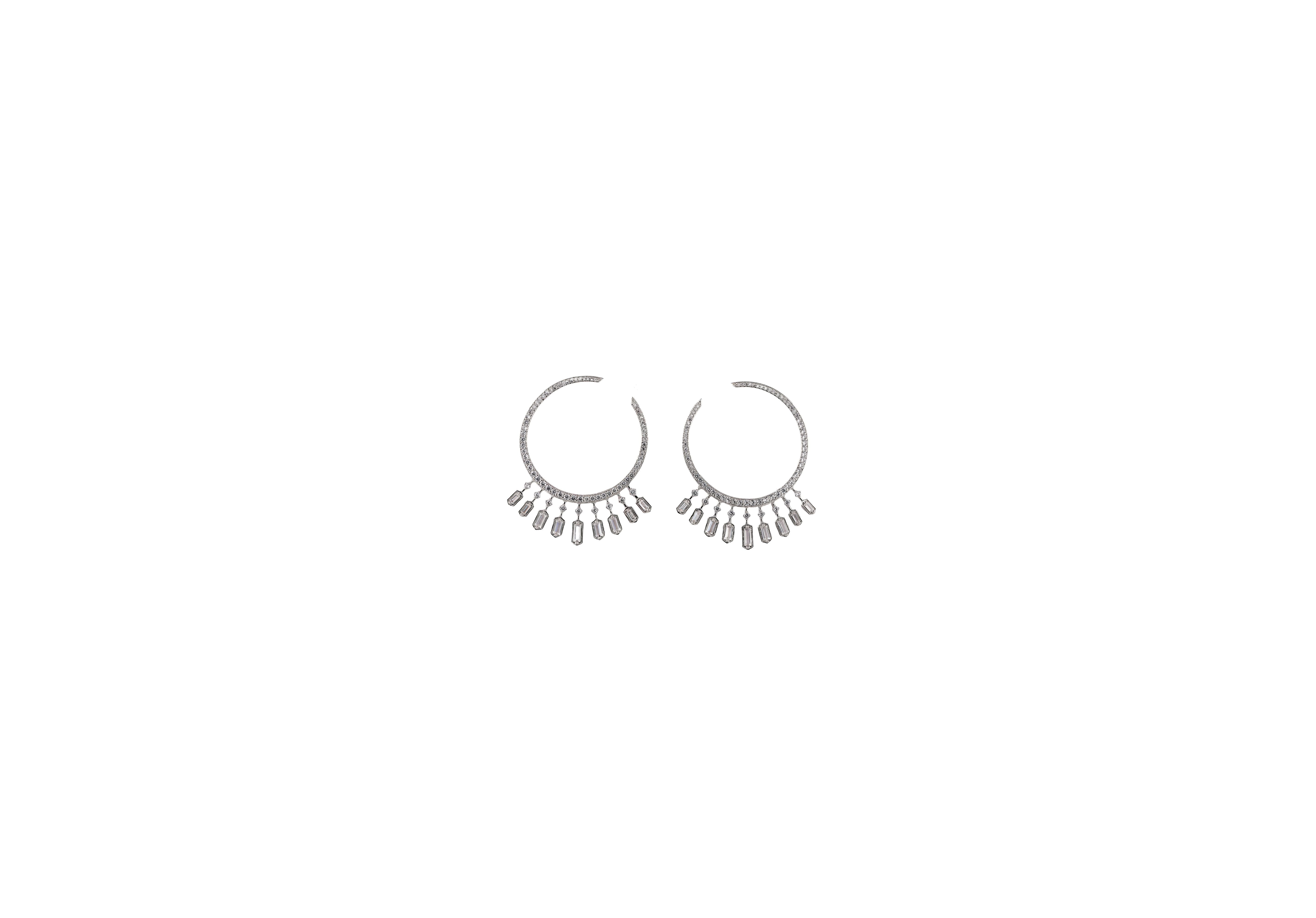 Zircon Half-Hoop Dangler Earrings 11443