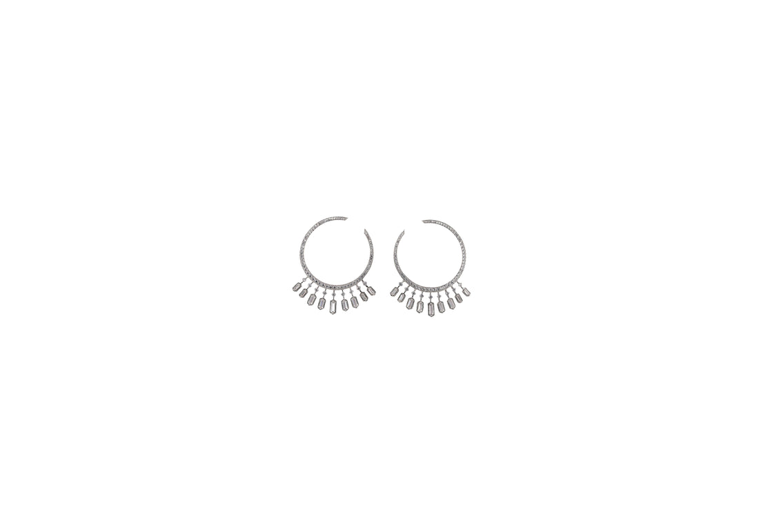 Zircon Half-Hoop Dangler Earrings 11443