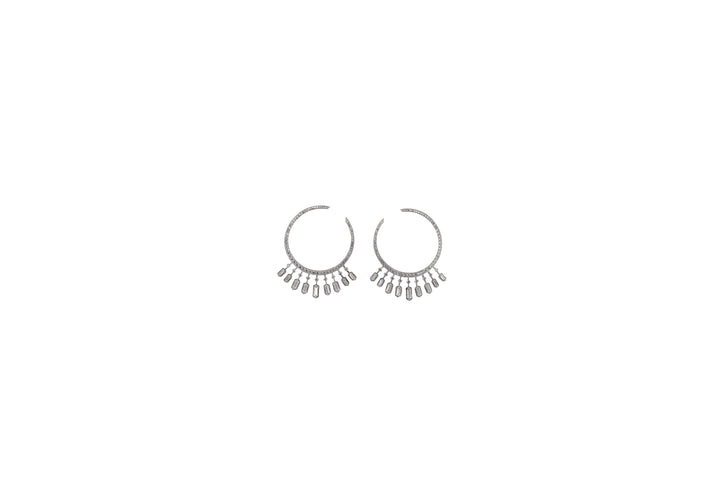 Zircon Half-Hoop Dangler Earrings 11443