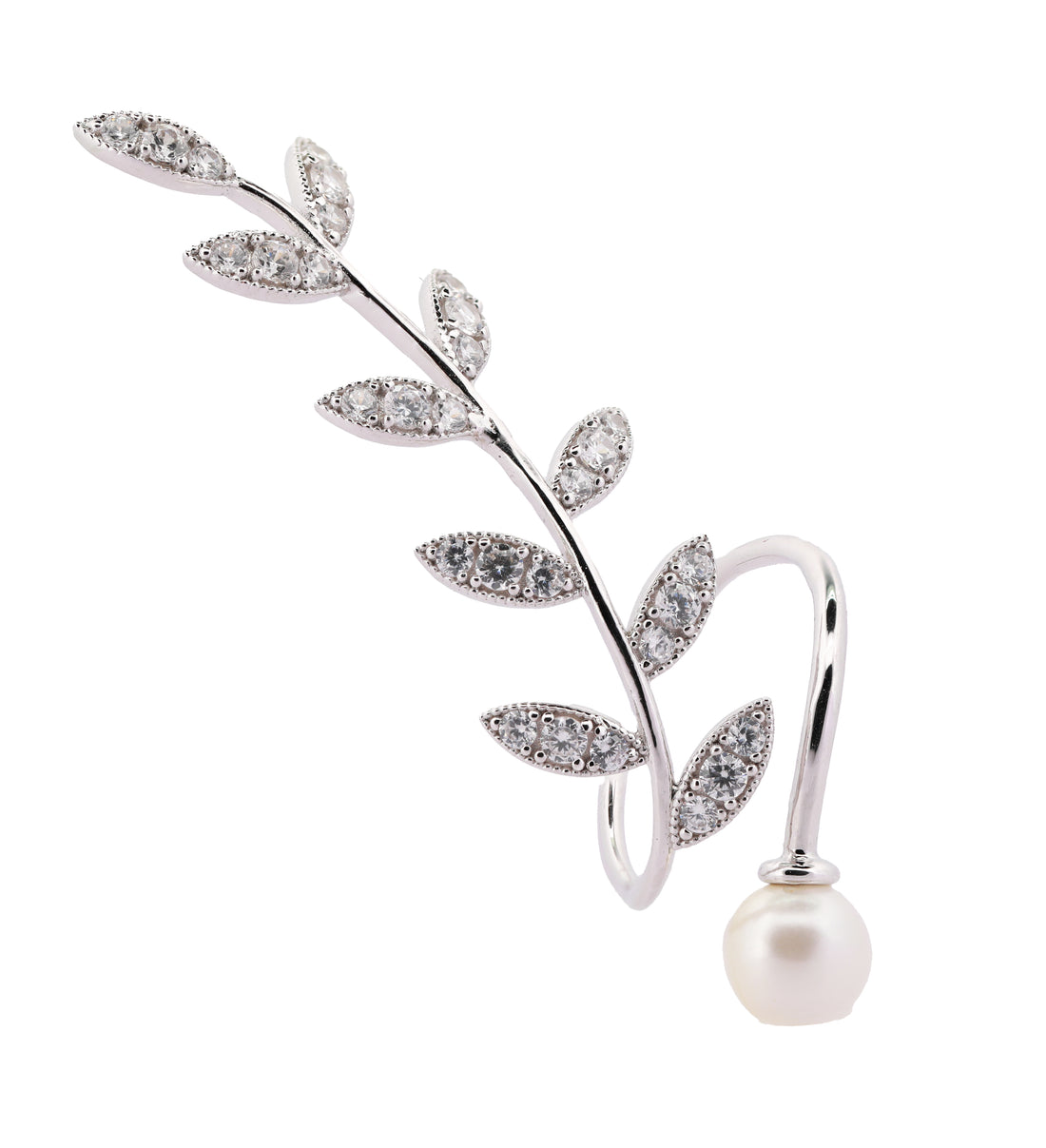 92.5 Sterling Silver Leaf Motif Finger Ring 15543