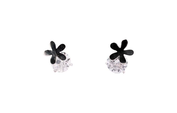92.5 Sterling Silver Floral Motif Stud Earrings 6700