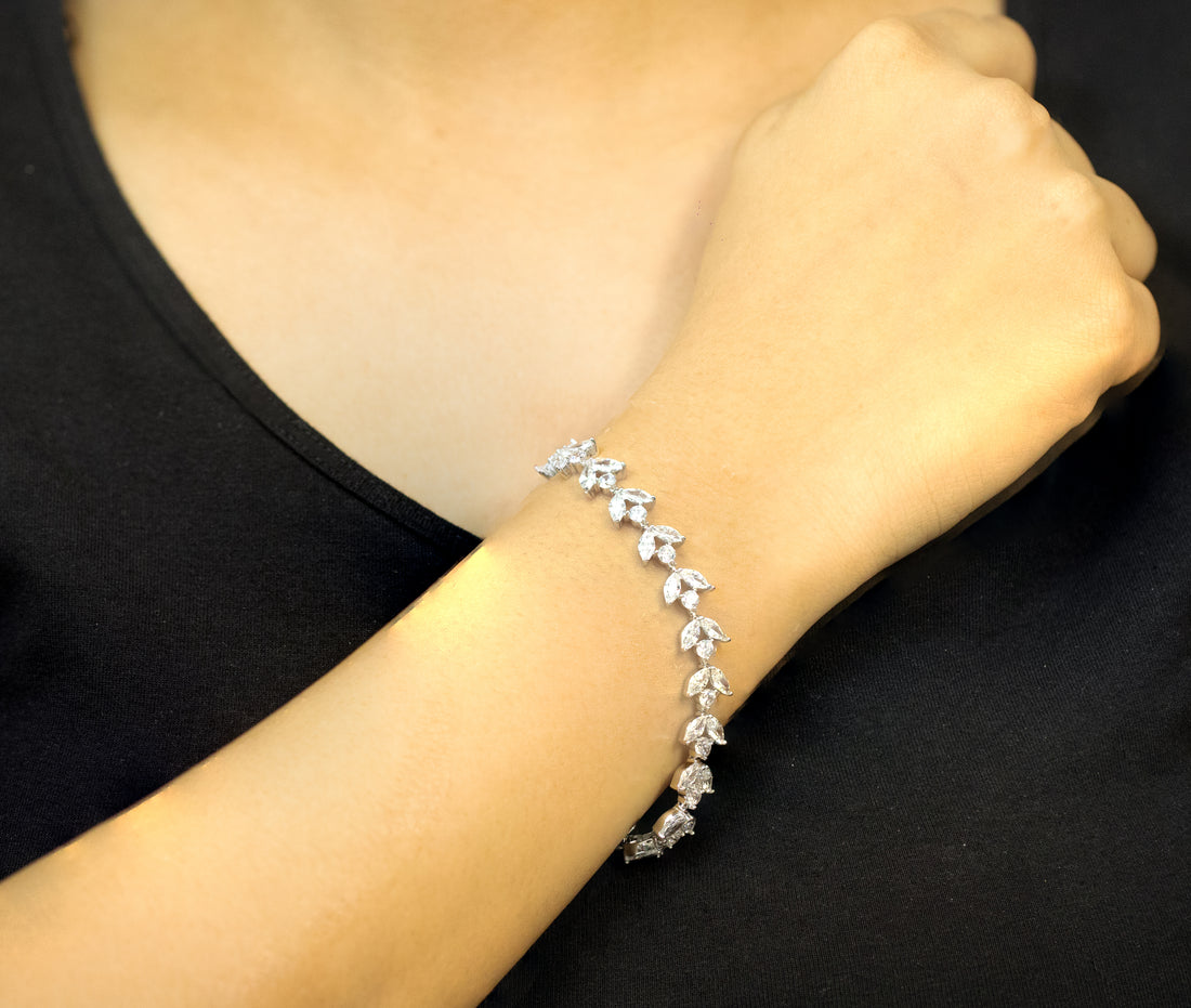92.5 Silver Leafy Line Bracelet 13153
