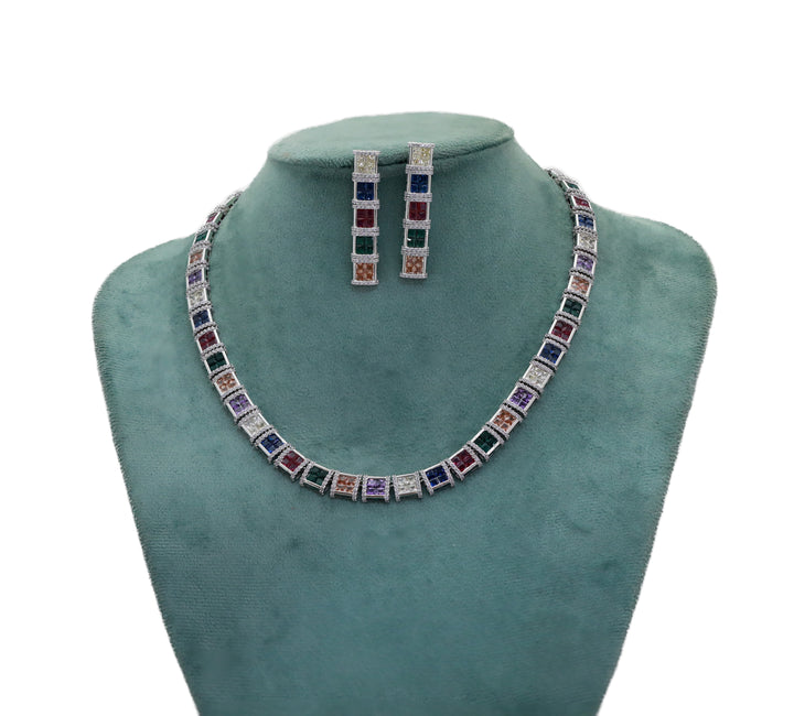 Zircon Multi-Color Stone Necklace Set 10053