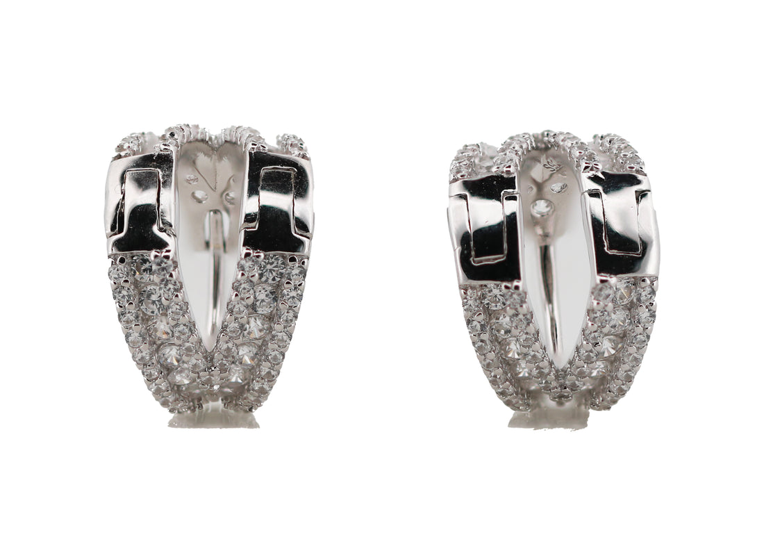 92.5 Sterling Silver Huggie Hoop Earrings 15702