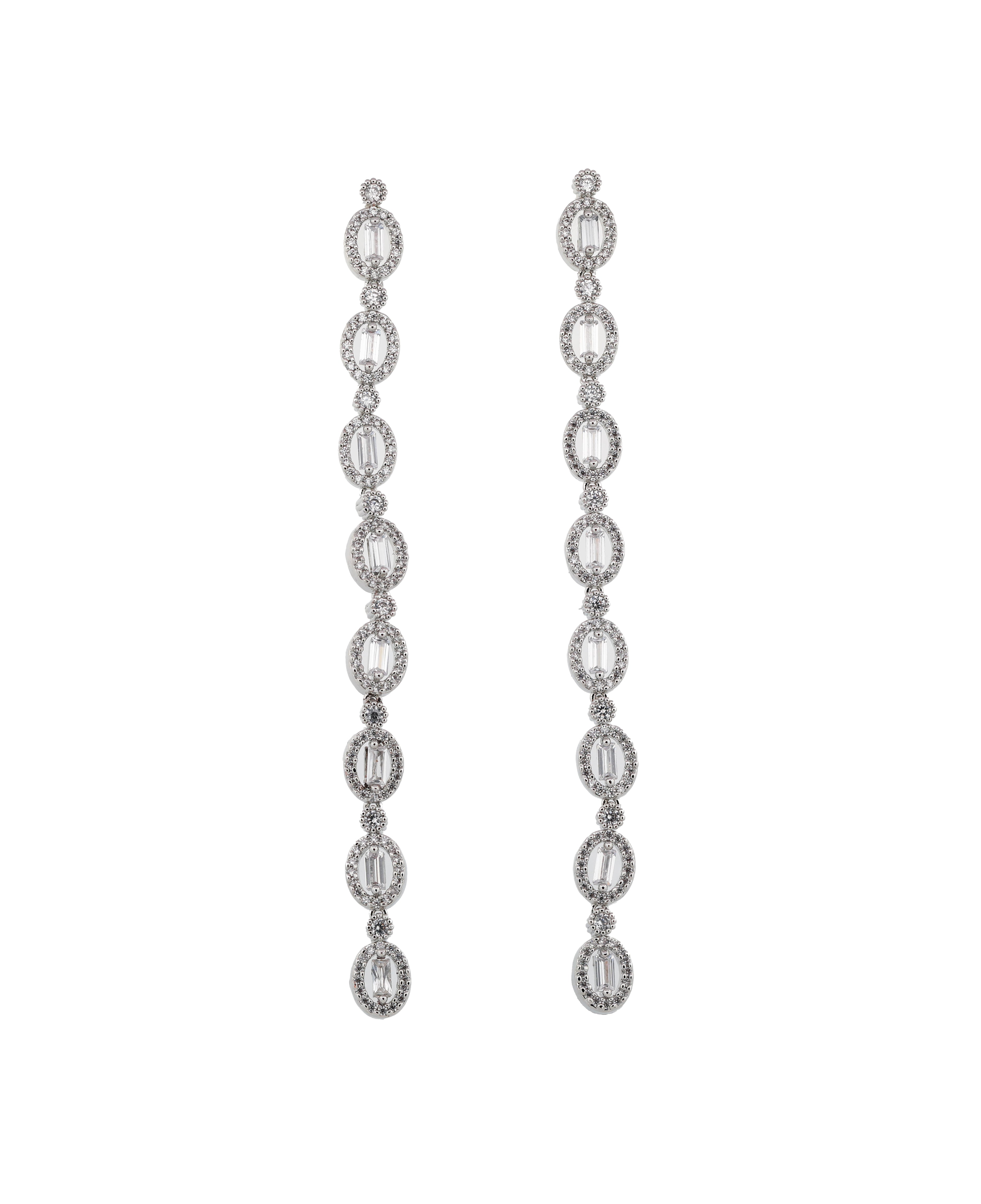 Zircon Long Linear Drop Earrings  11486