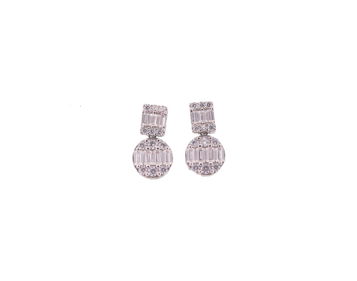 92.5 Sterling Silver Cluster Drop Earrings 11176