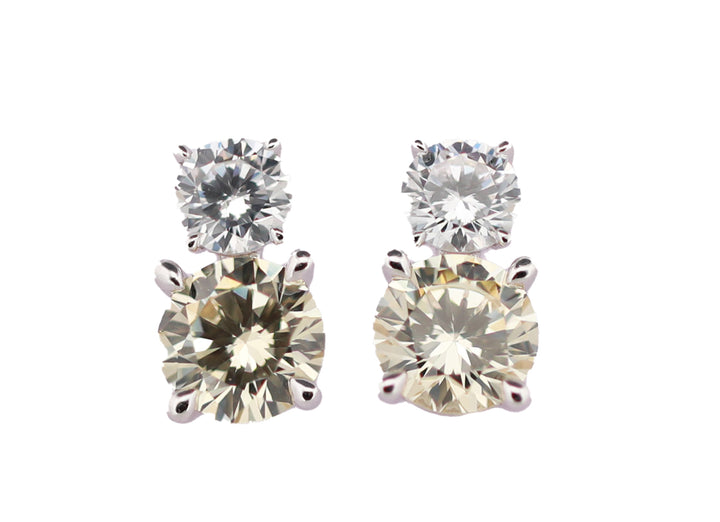 92.5 Sterling Silver Dual Stone Stud Earrings 11227