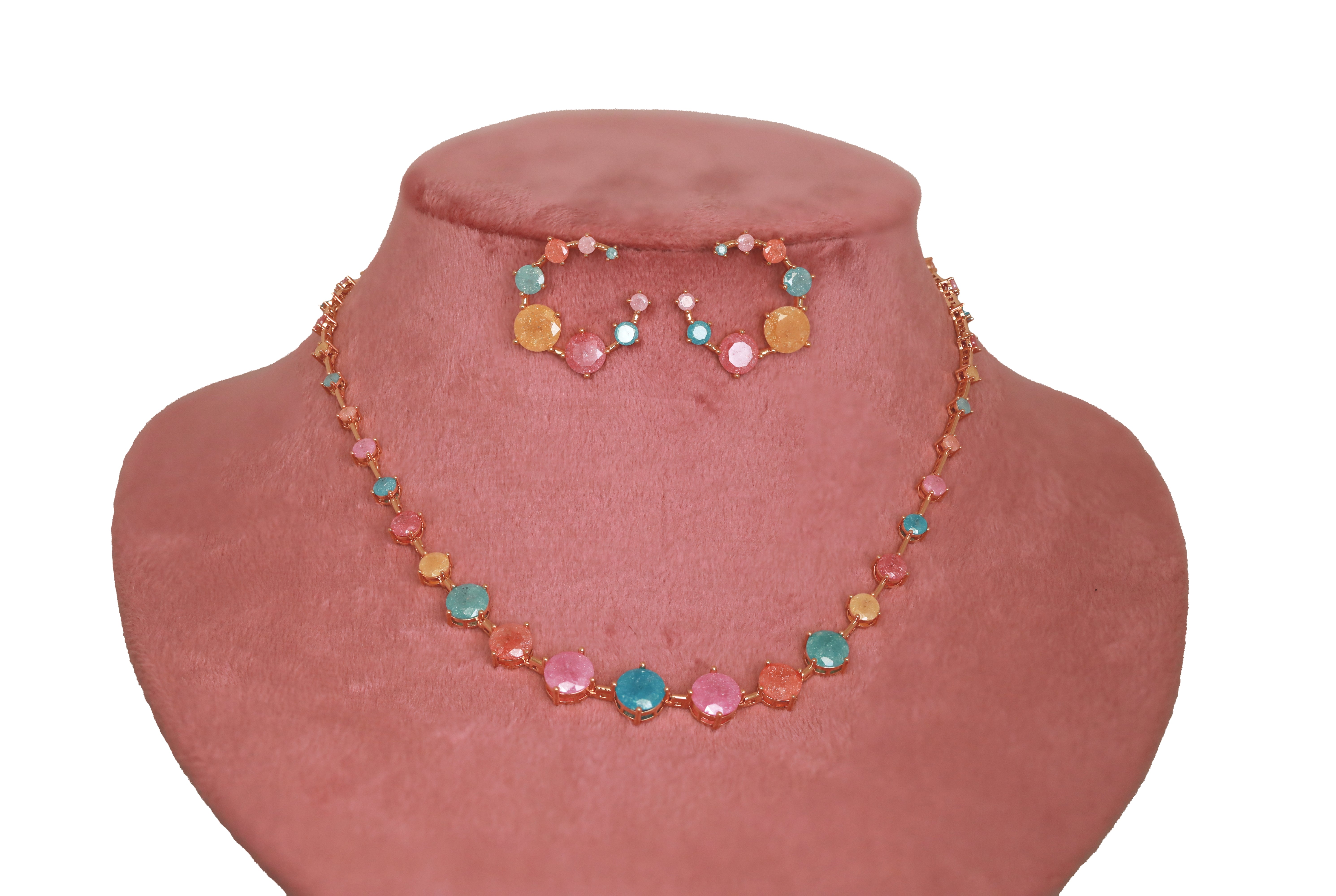 Zircon Colorburst Necklace Set 9464