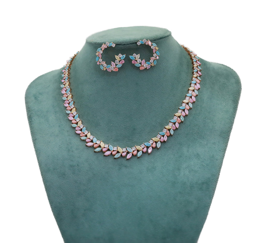 Zircon Floral Vine Style  Necklace Set  11243