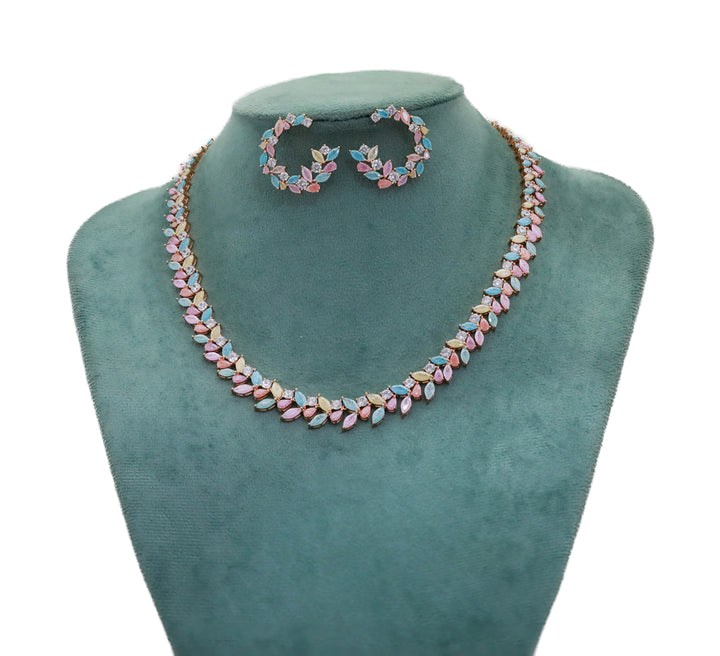 Zircon Floral Vine Style  Necklace Set  11243