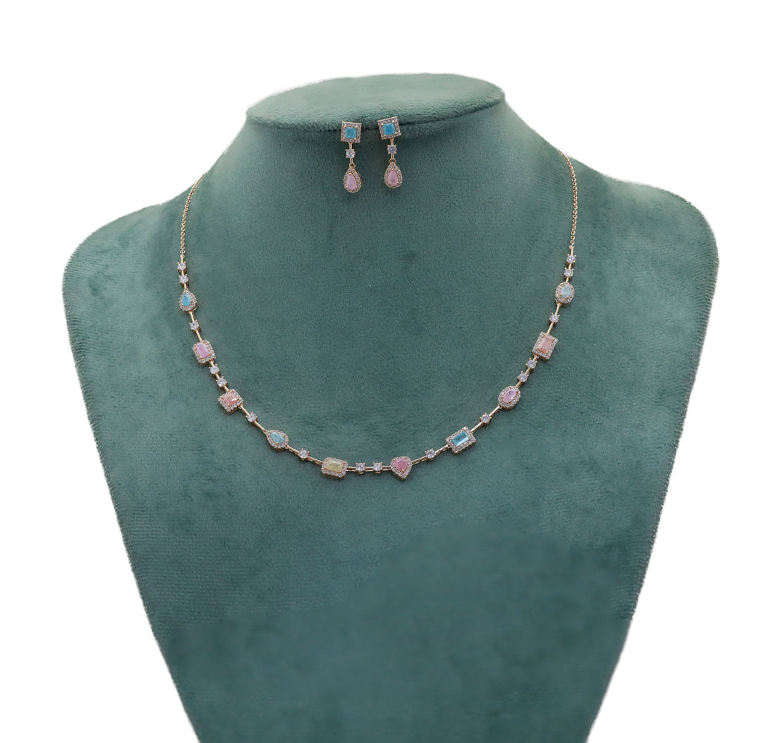 Zircon Delicate Gemstone Necklace Set 11246