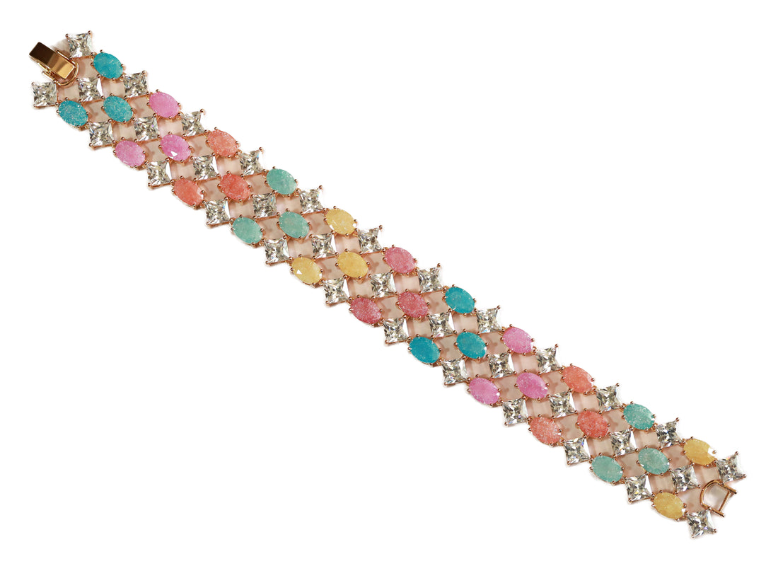 Zircon Sparkle Grid Bracelet 11356