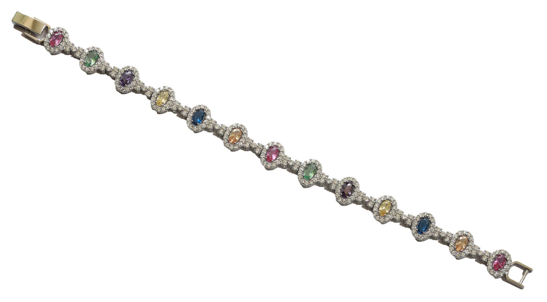 Zircon Vintage-Style Oval Bracelet 8921