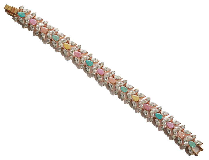 Zircon Multi-Colour Floral Cluster Bracelet 11365