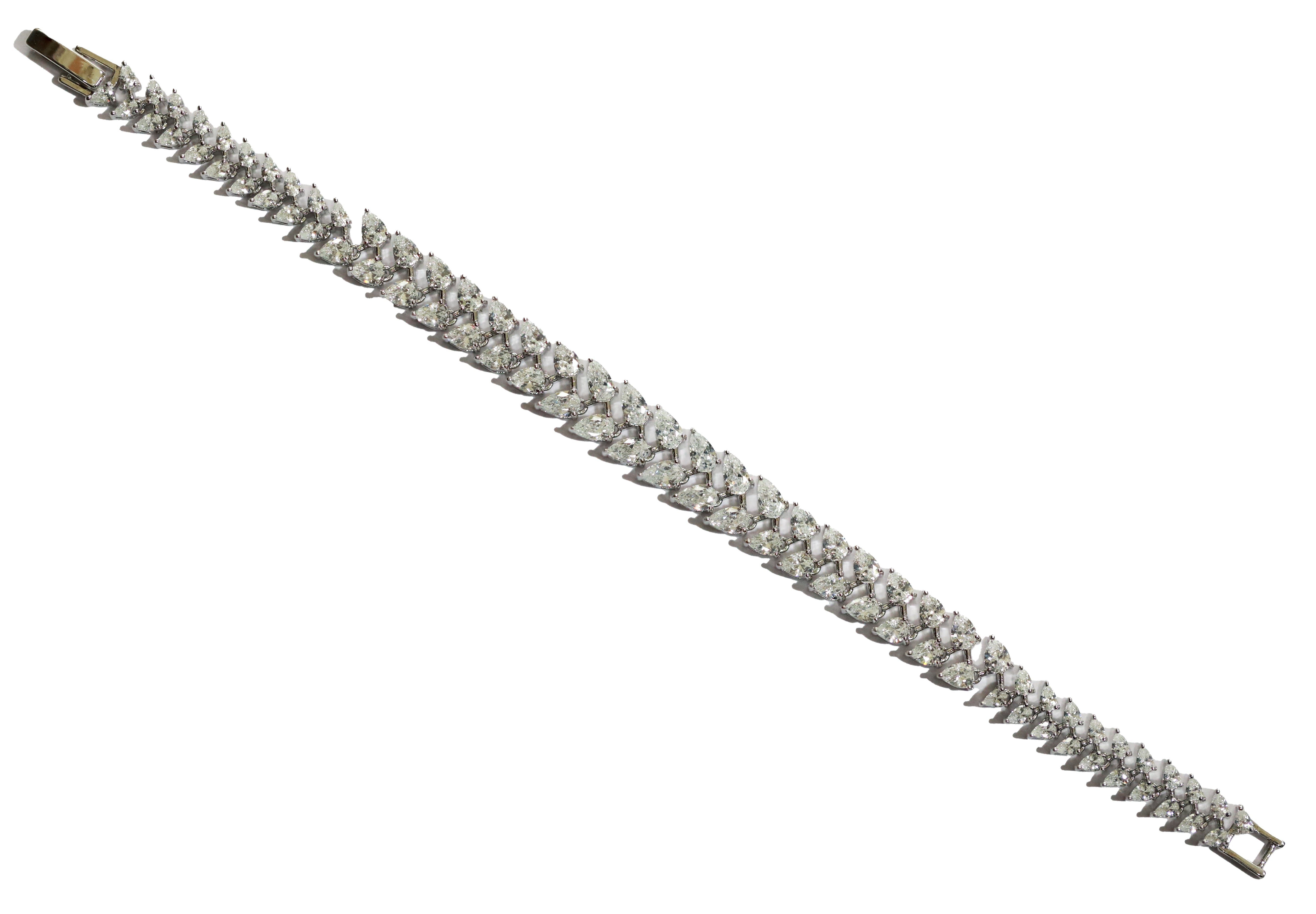 Zircon Pastel Leaf-line Bracelet 11368