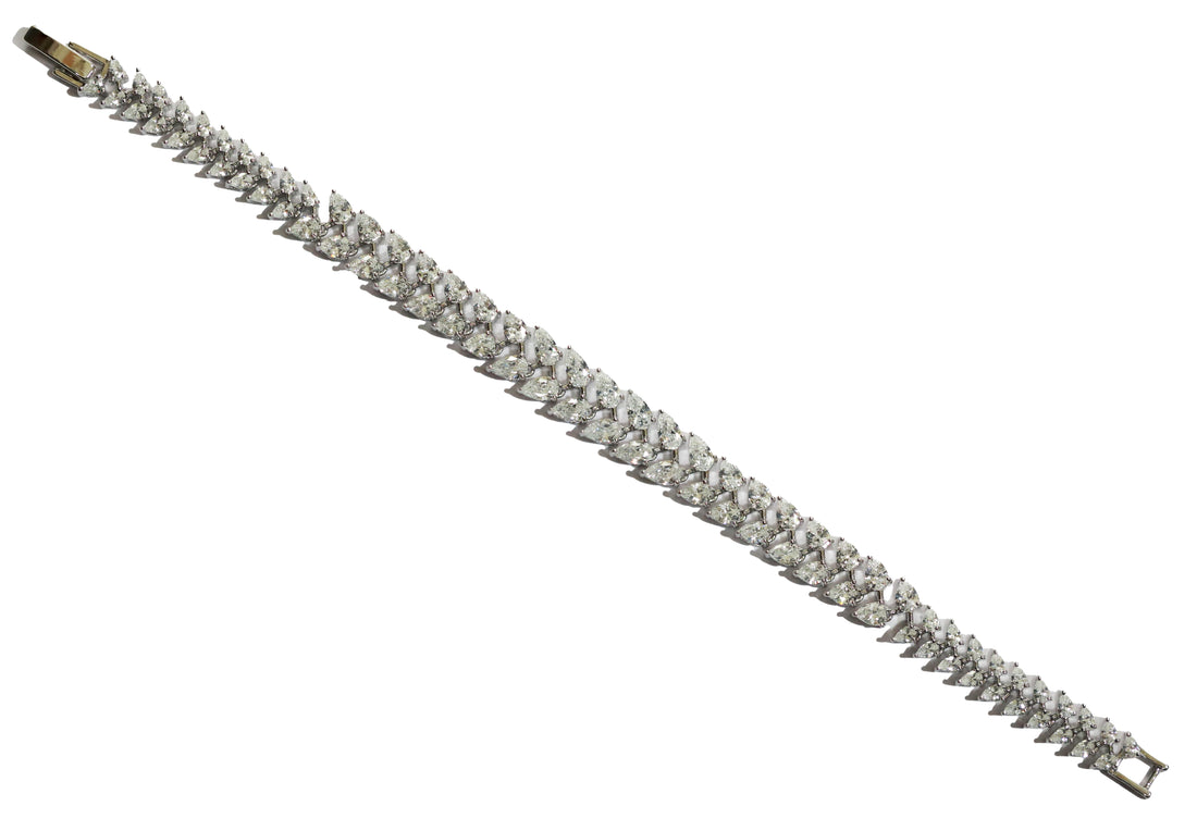 Zircon Pastel Leaf-line Bracelet 11368