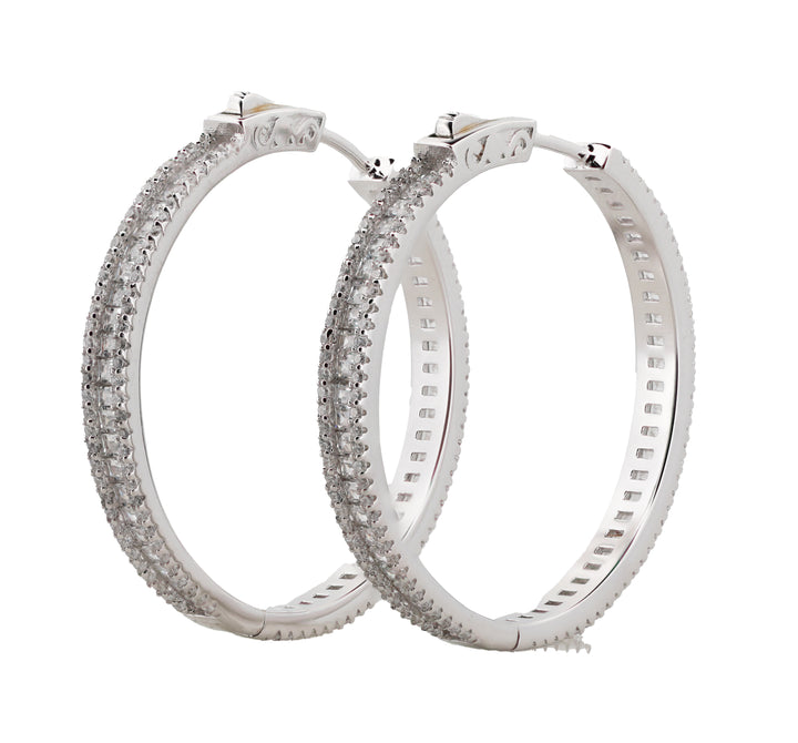 92.5 Sterling Silver Large Hoop Earrings 15757