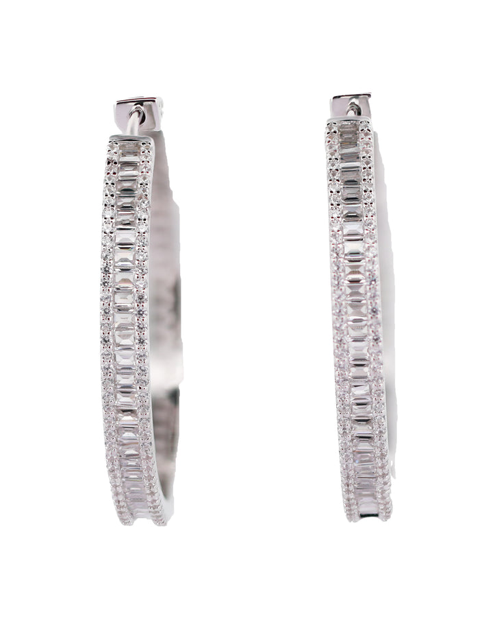 92.5 Sterling Silver Large Hoop Earrings 15757