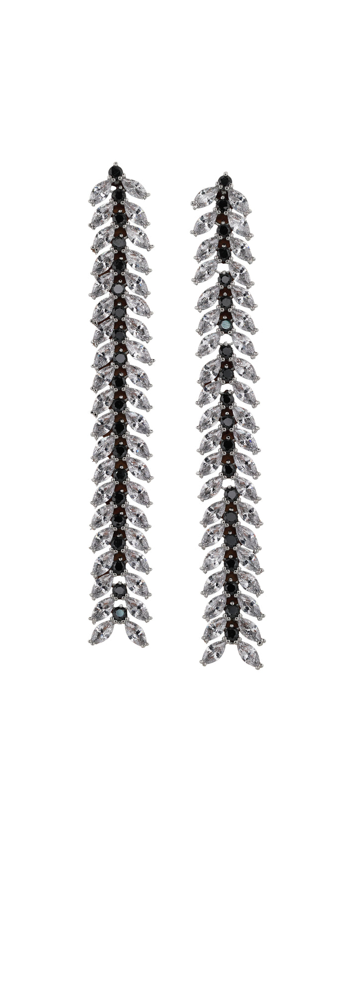 Zircon Frosted Leafy Dangler Earrings 11450