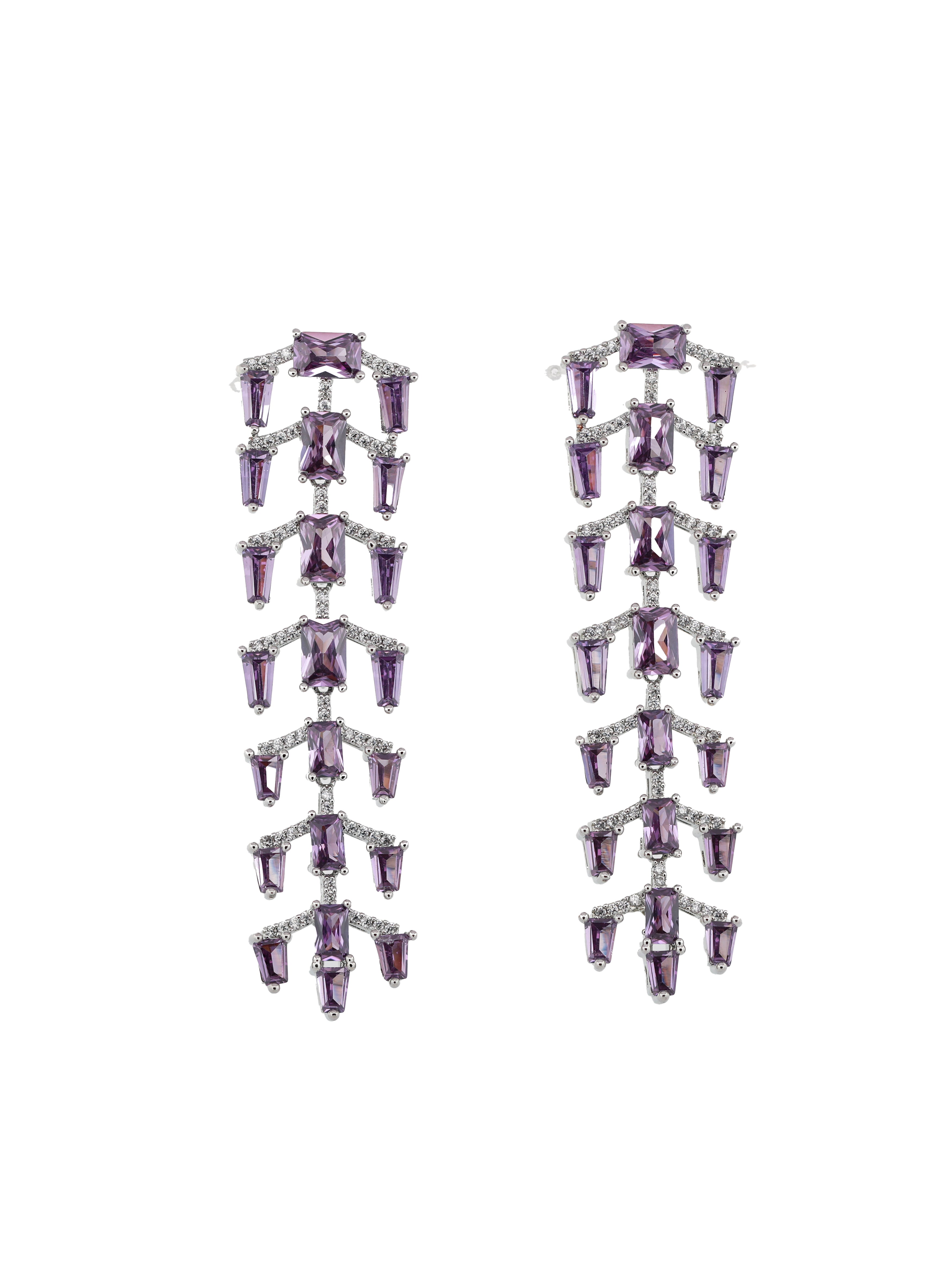 Zircon Icefall Linear Earrings 11470