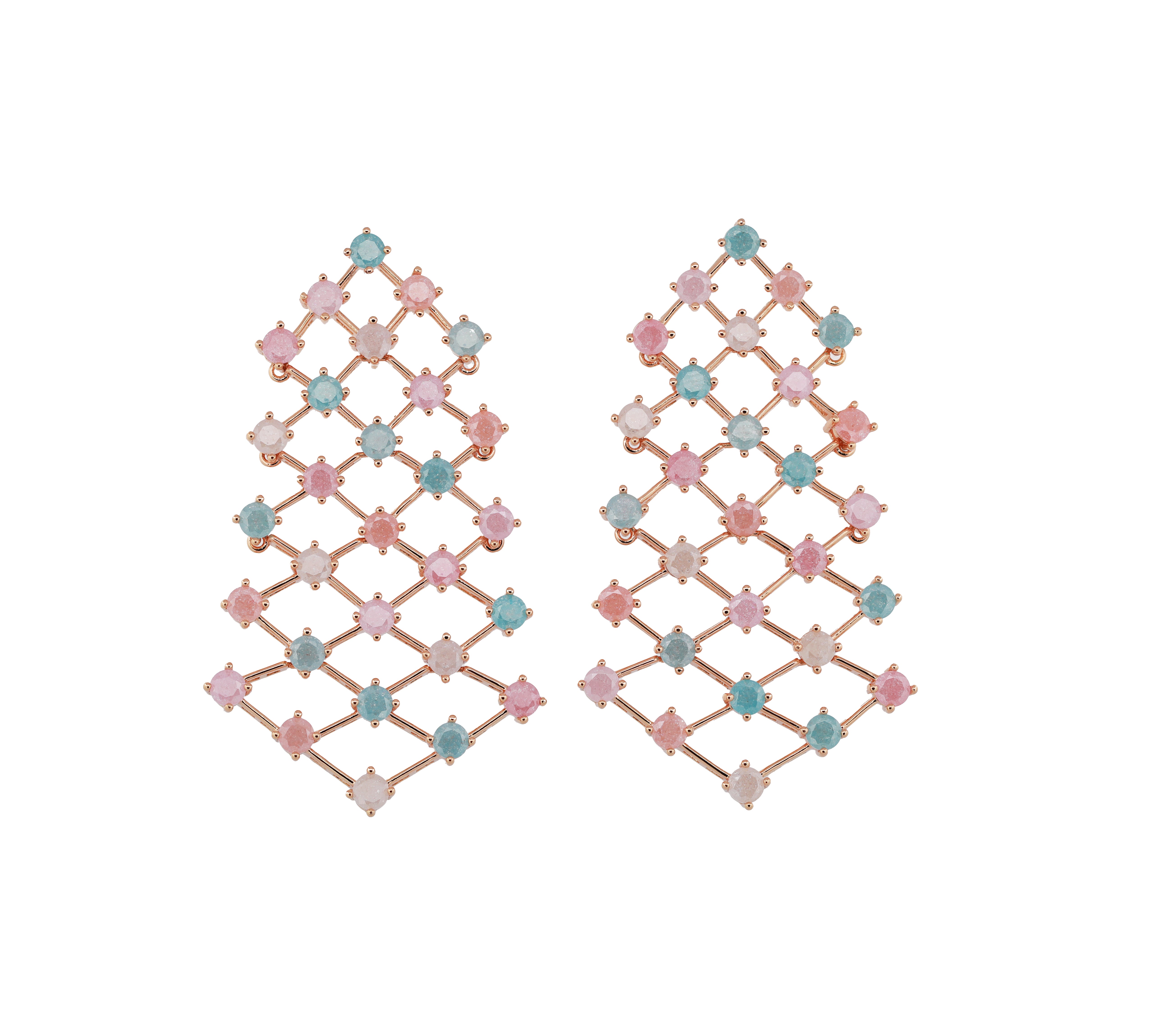 Zircon Pastel Net Dangler Earrings 11477