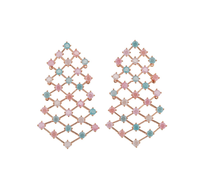 Zircon Pastel Net Dangler Earrings 11477