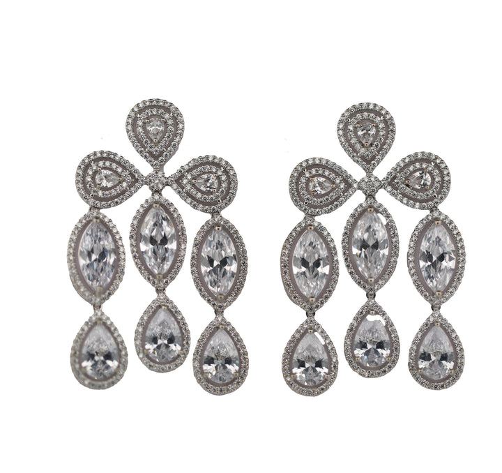 Zircon Clustered Chandelier Earrings 11484