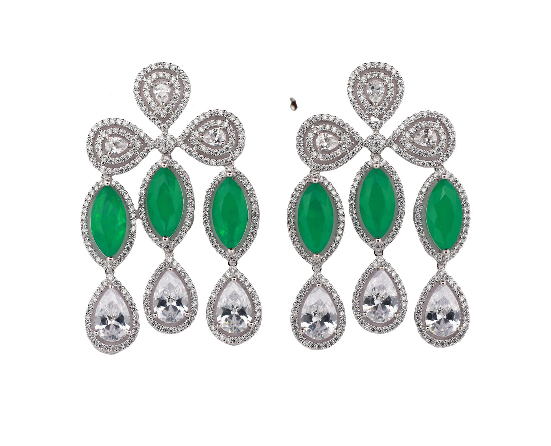 Zircon Clustered Chandelier Earrings 11484
