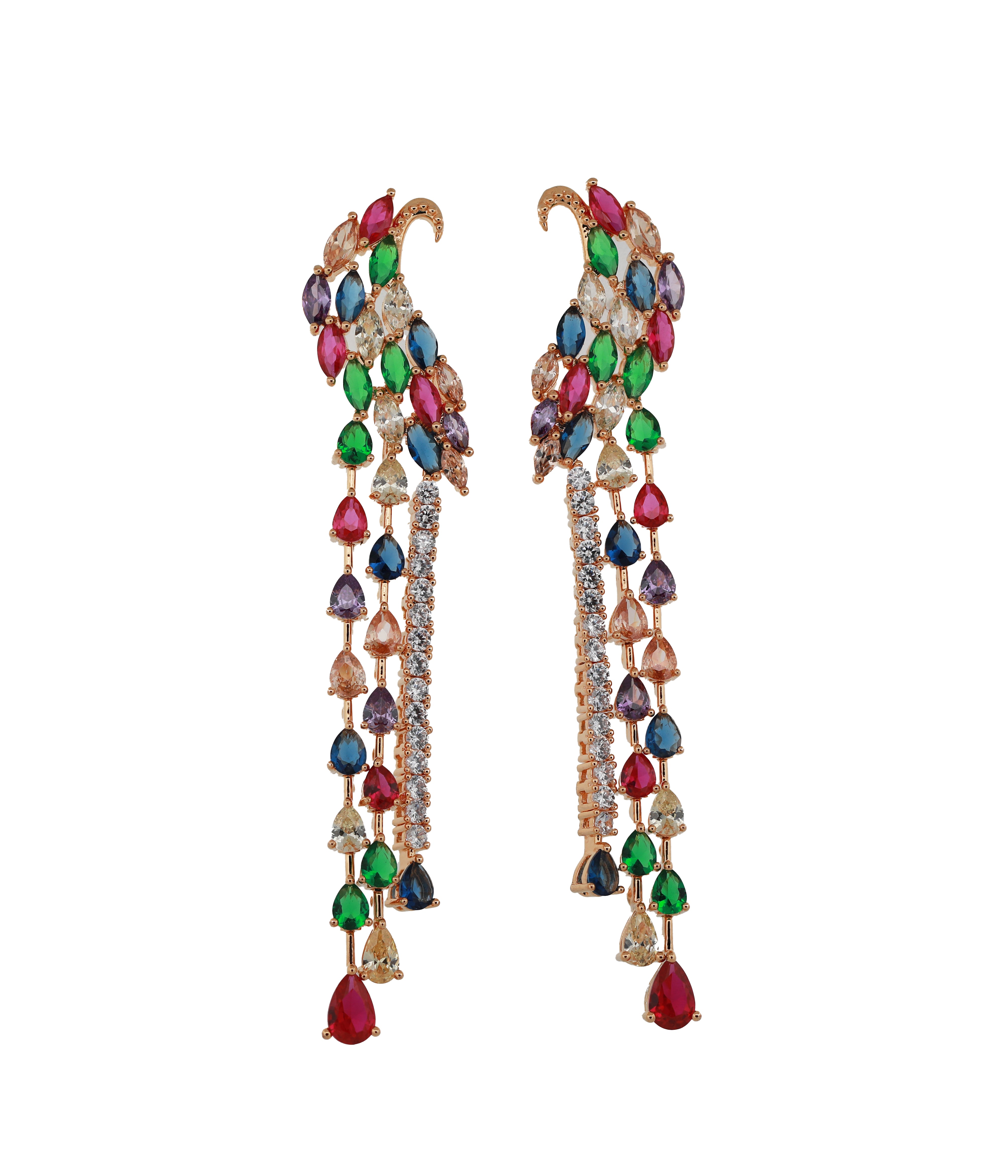 Zircon Peacock Chandelier Earrings 11495