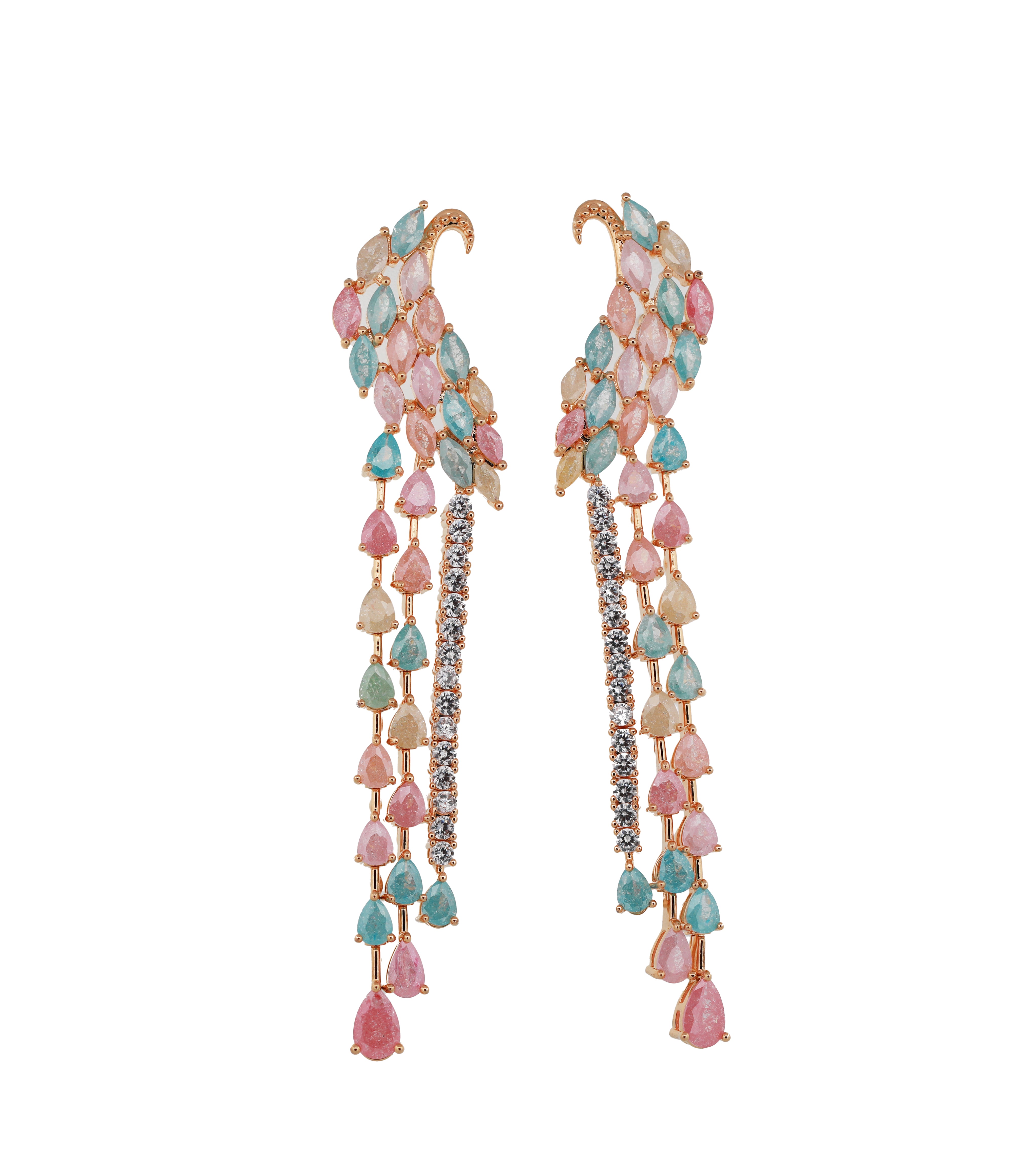 Zircon Peacock Chandelier Earrings 11495