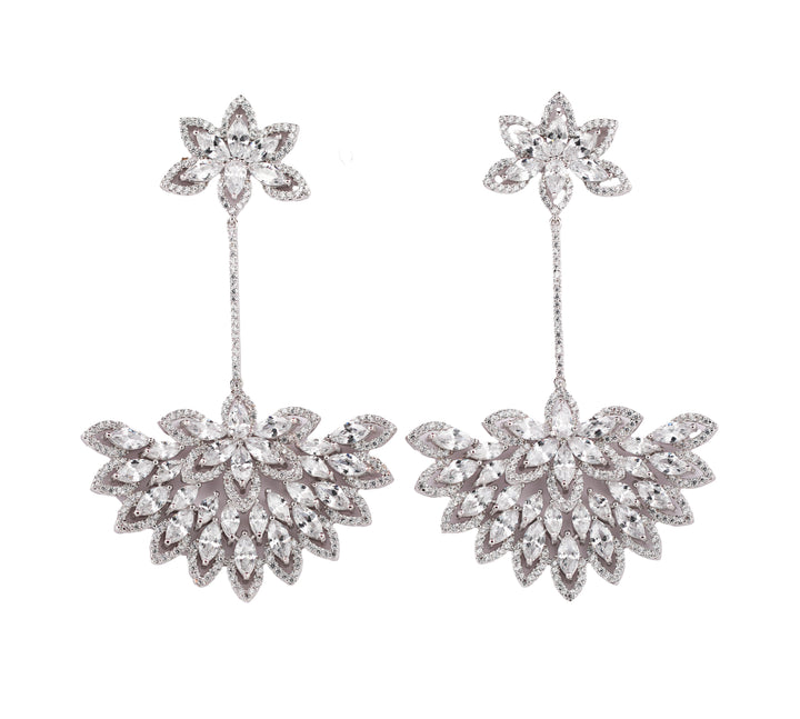 Zircon Crystal Lotus Bloom Earrings 11500