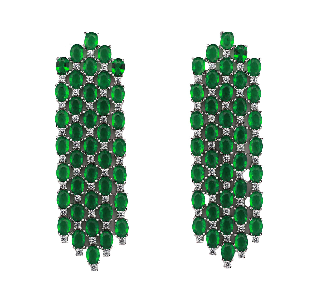 Zircon Panel Fringe Danglers  Earring 11505