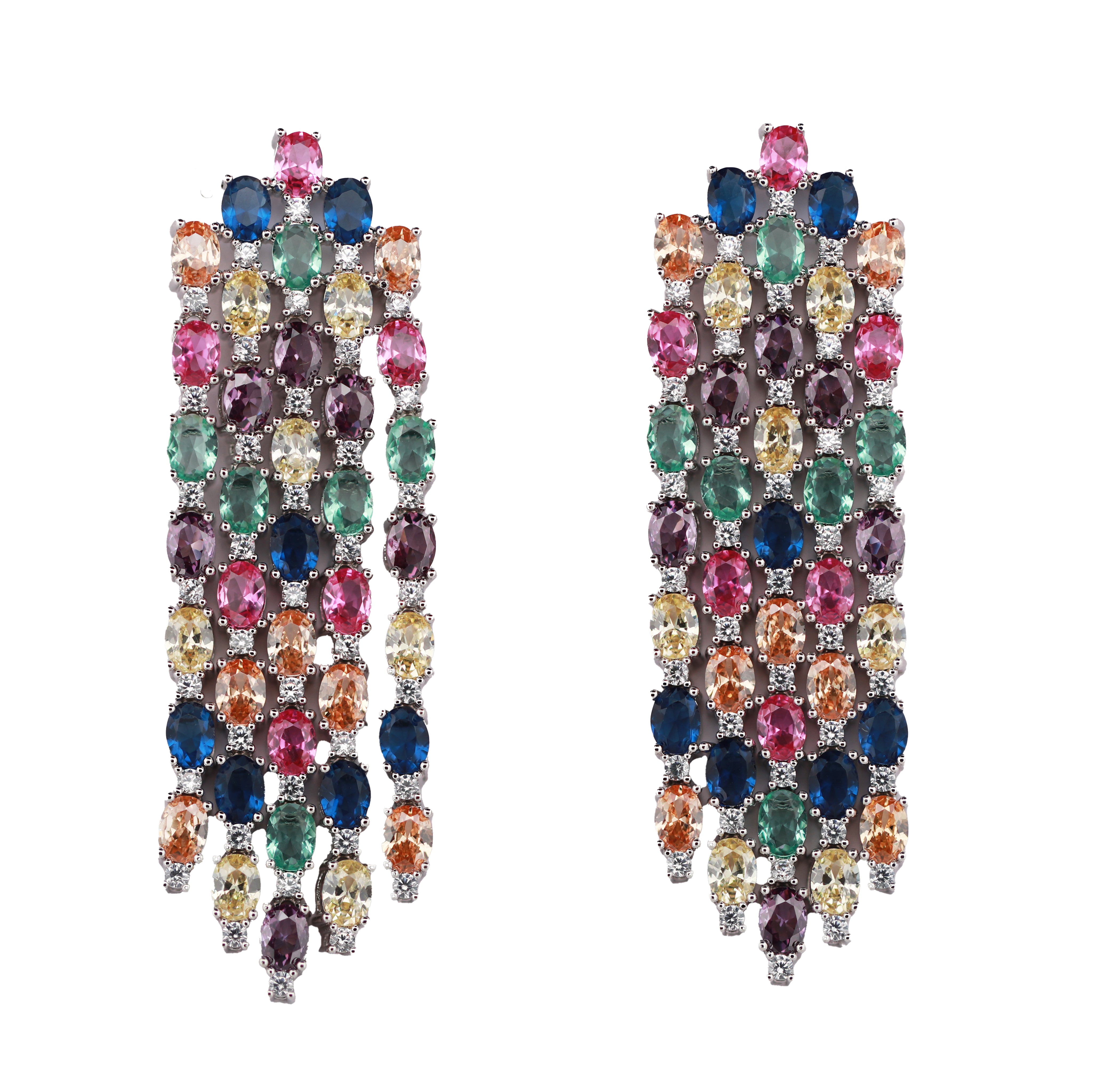 Zircon Panel Fringe Danglers  Earring 11505
