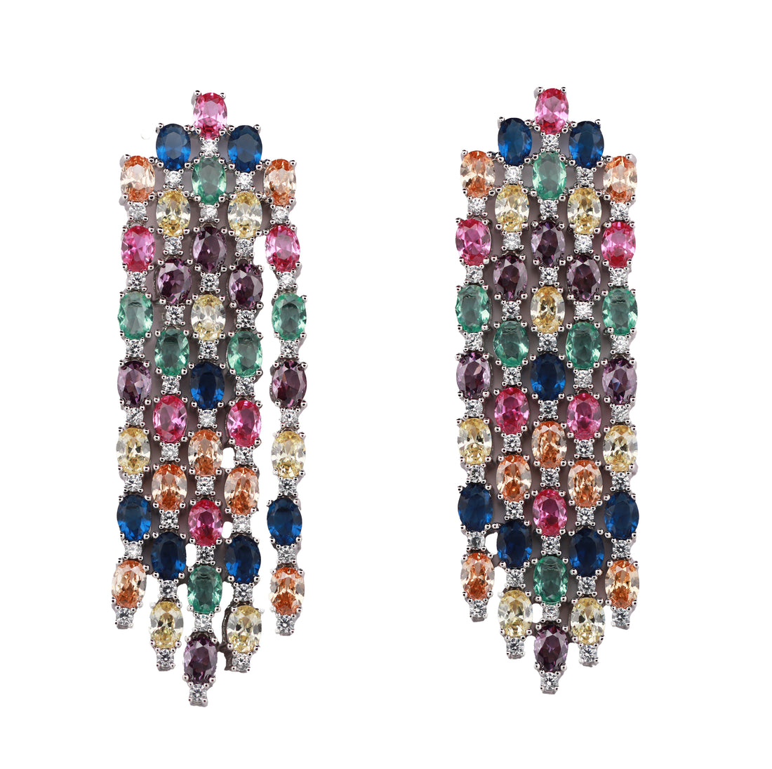 Zircon Panel Fringe Danglers  Earring 11505