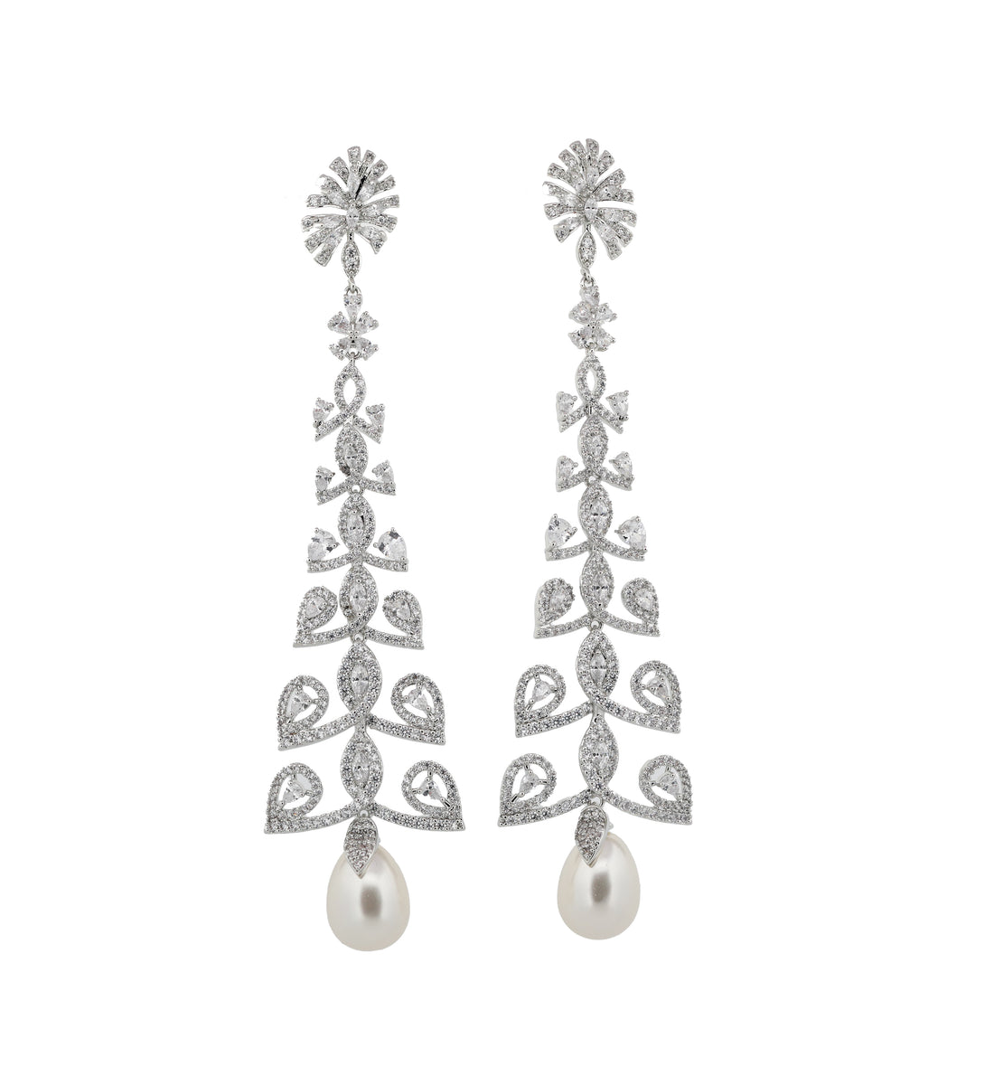 Zircon Chandelier Pearl Drop Earring 11508