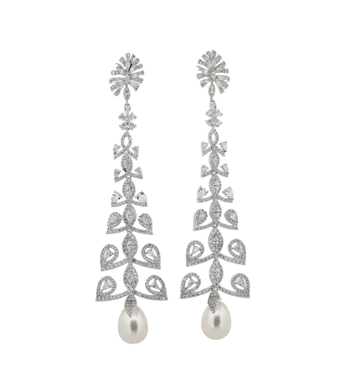 Zircon Chandelier Pearl Drop Earring 11508