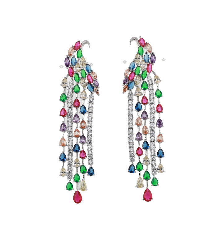 Zircon Peacock Parade Drop Earrings 11509