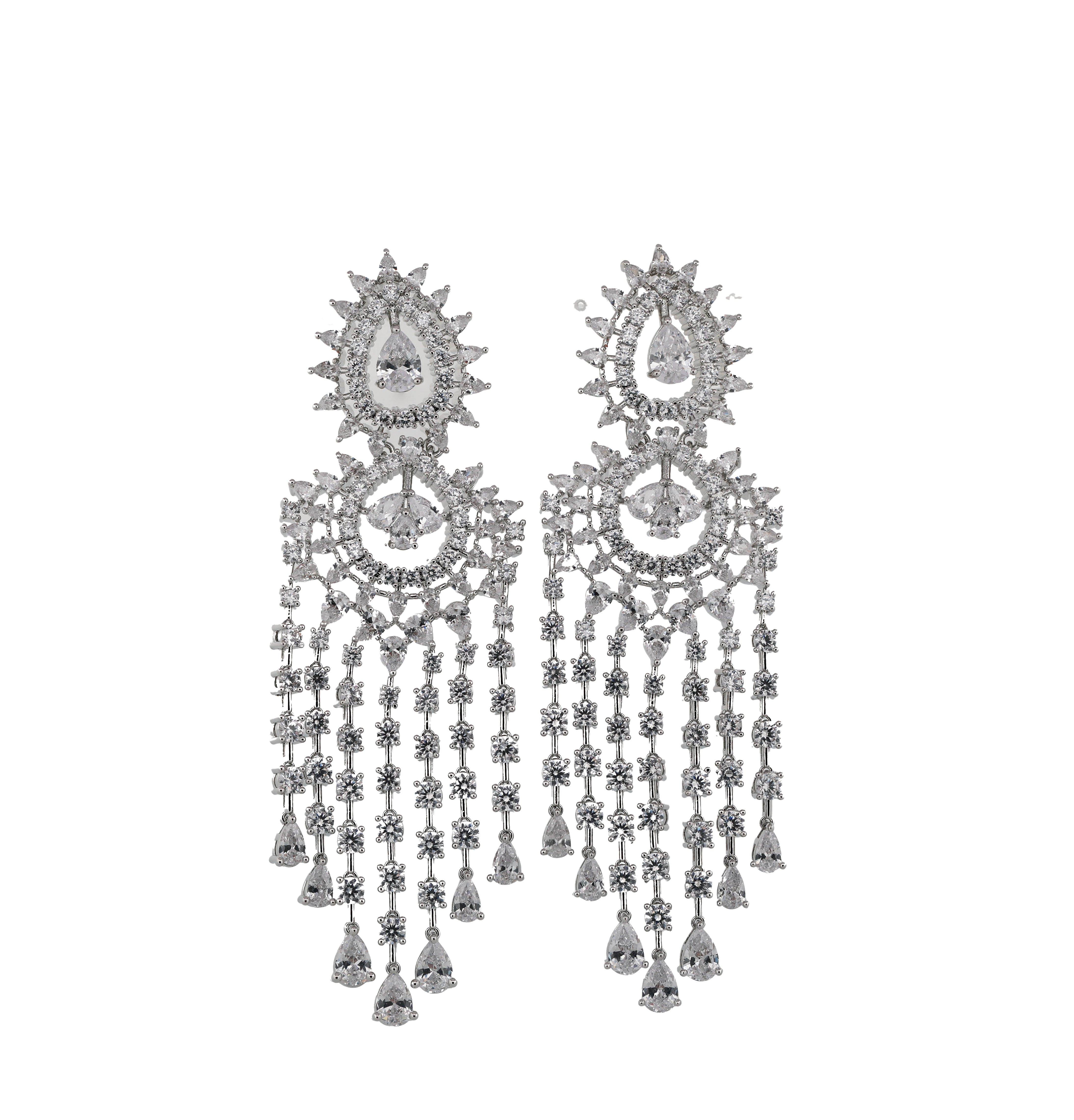 Zircon Starburst Drop Dangler Earring 11512