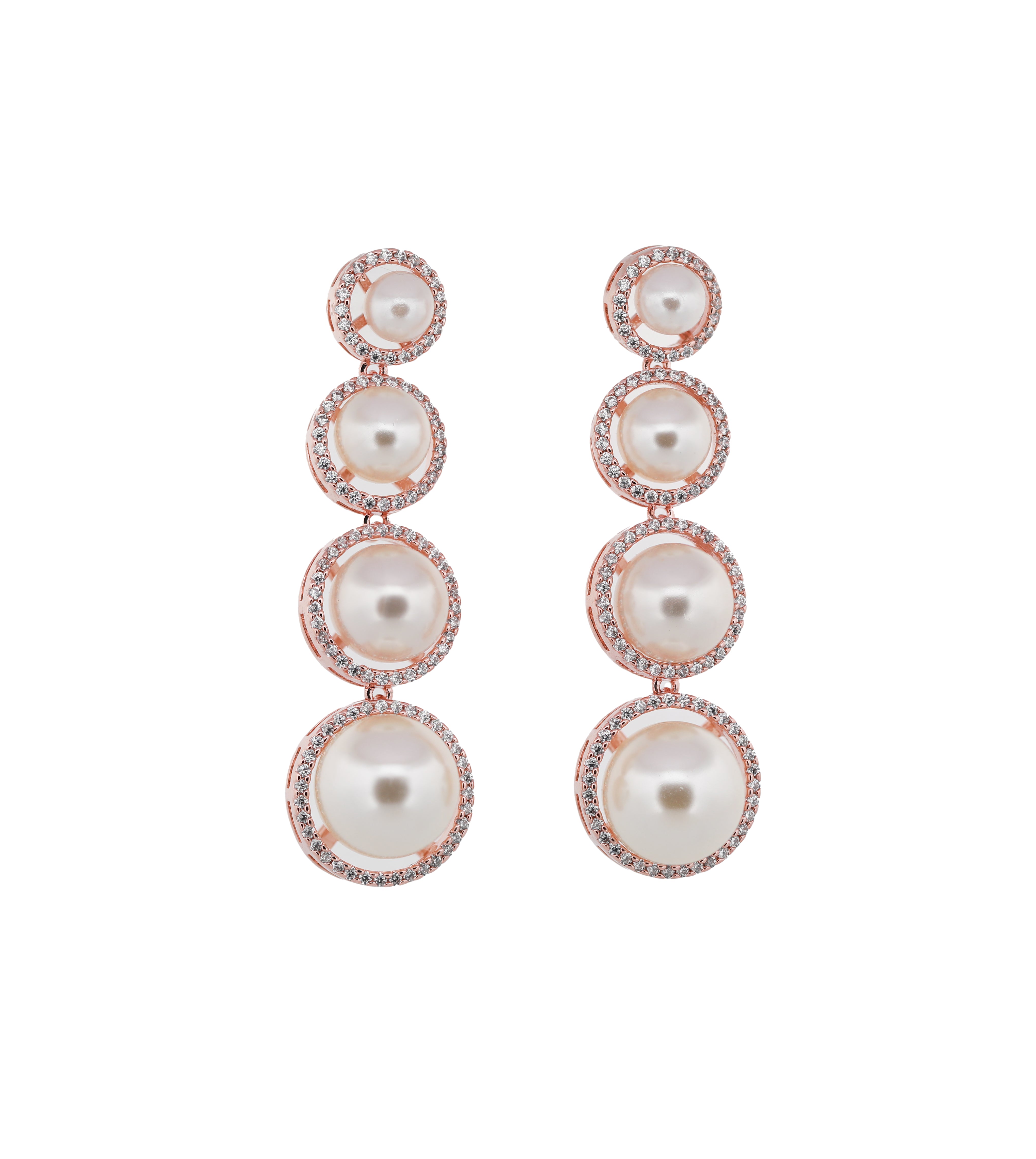 Zircon Layered Luxe Pearl Earrings 11534