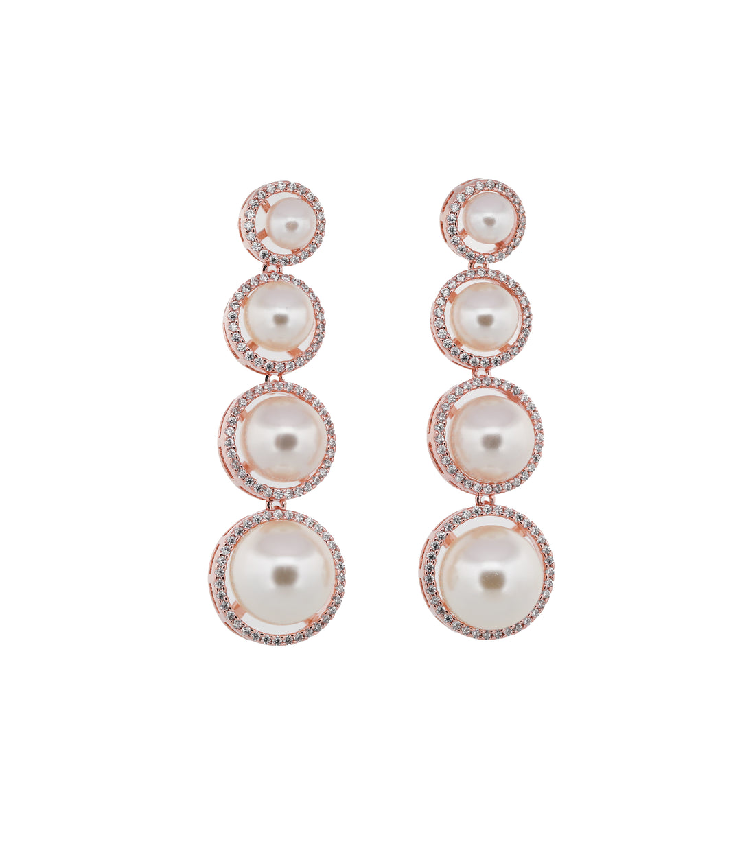 Zircon Layered Luxe Pearl Earrings 11534