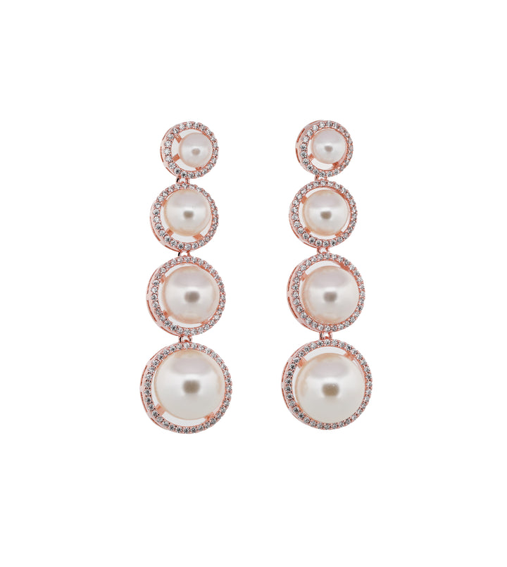 Zircon Layered Luxe Pearl Earrings 11534
