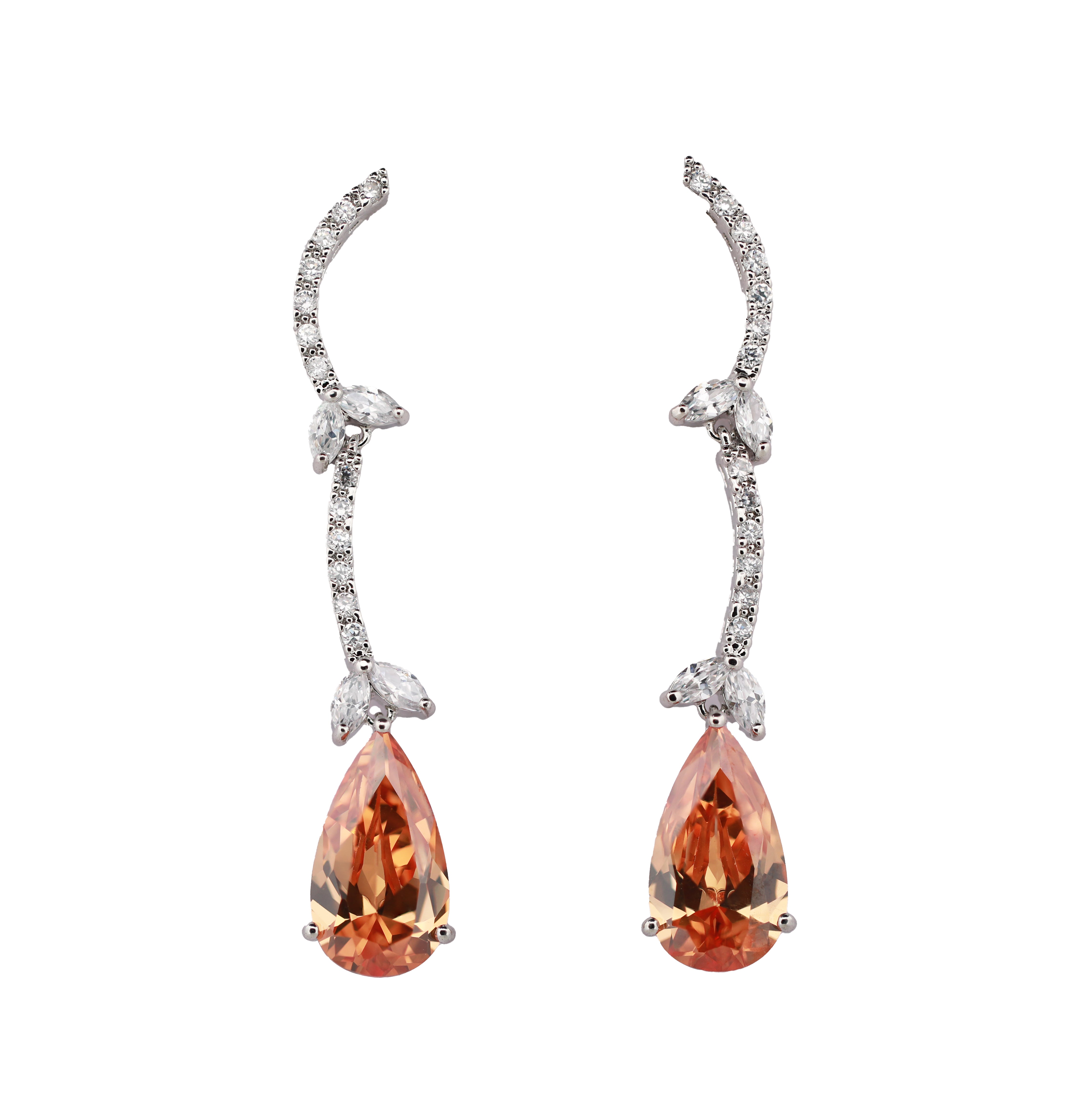 Zircon Elegant Curved Dangler Earrings 11535