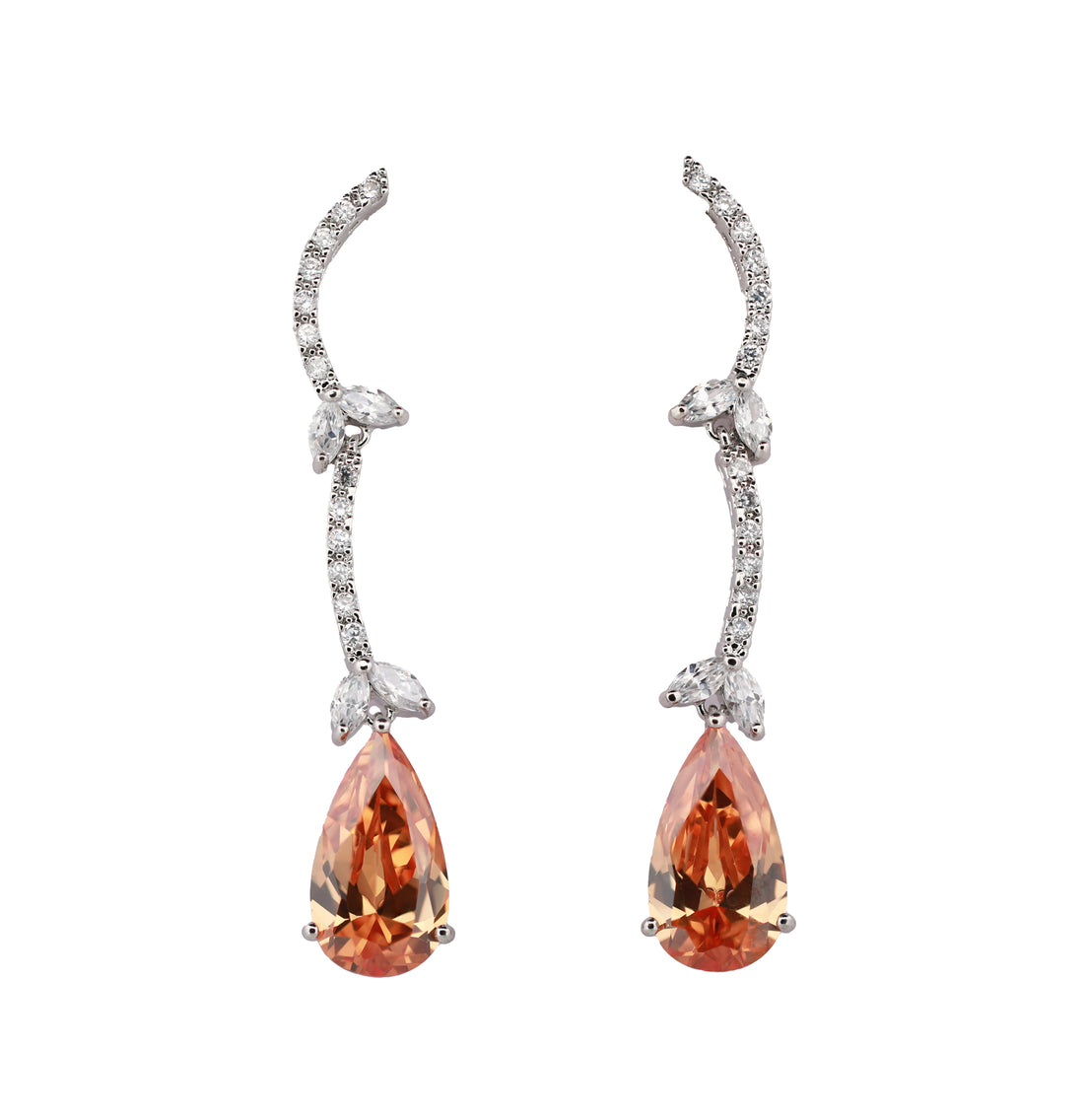 Zircon Elegant Curved Dangler Earrings 11535