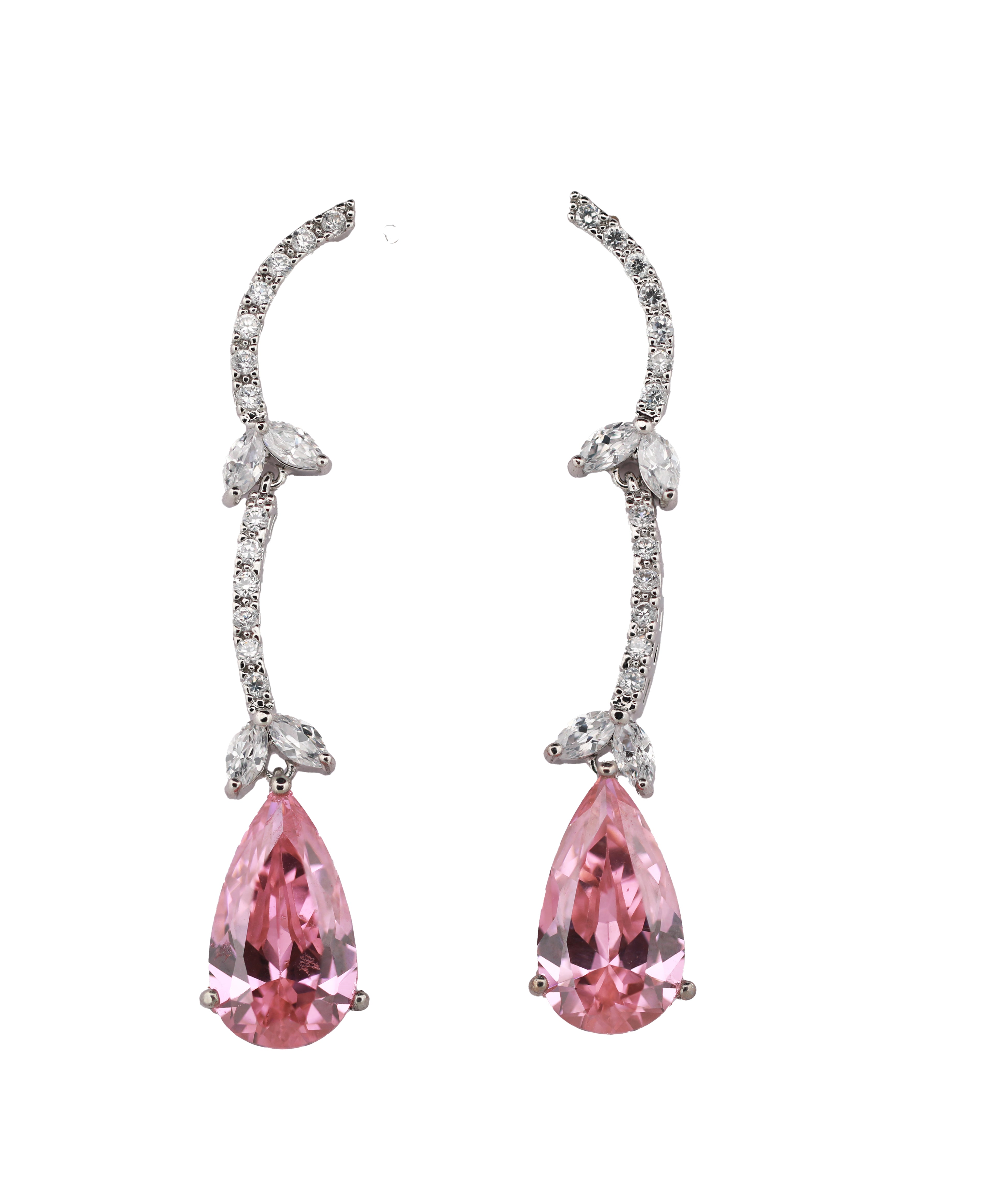 Zircon Elegant Curved Dangler Earrings 11535