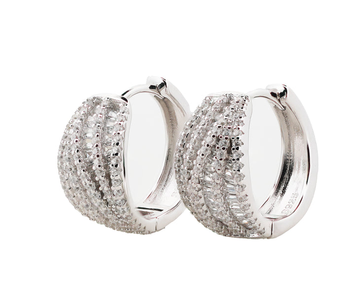 92.5 Sterling Silver Huggie Hoop Earrings 15762