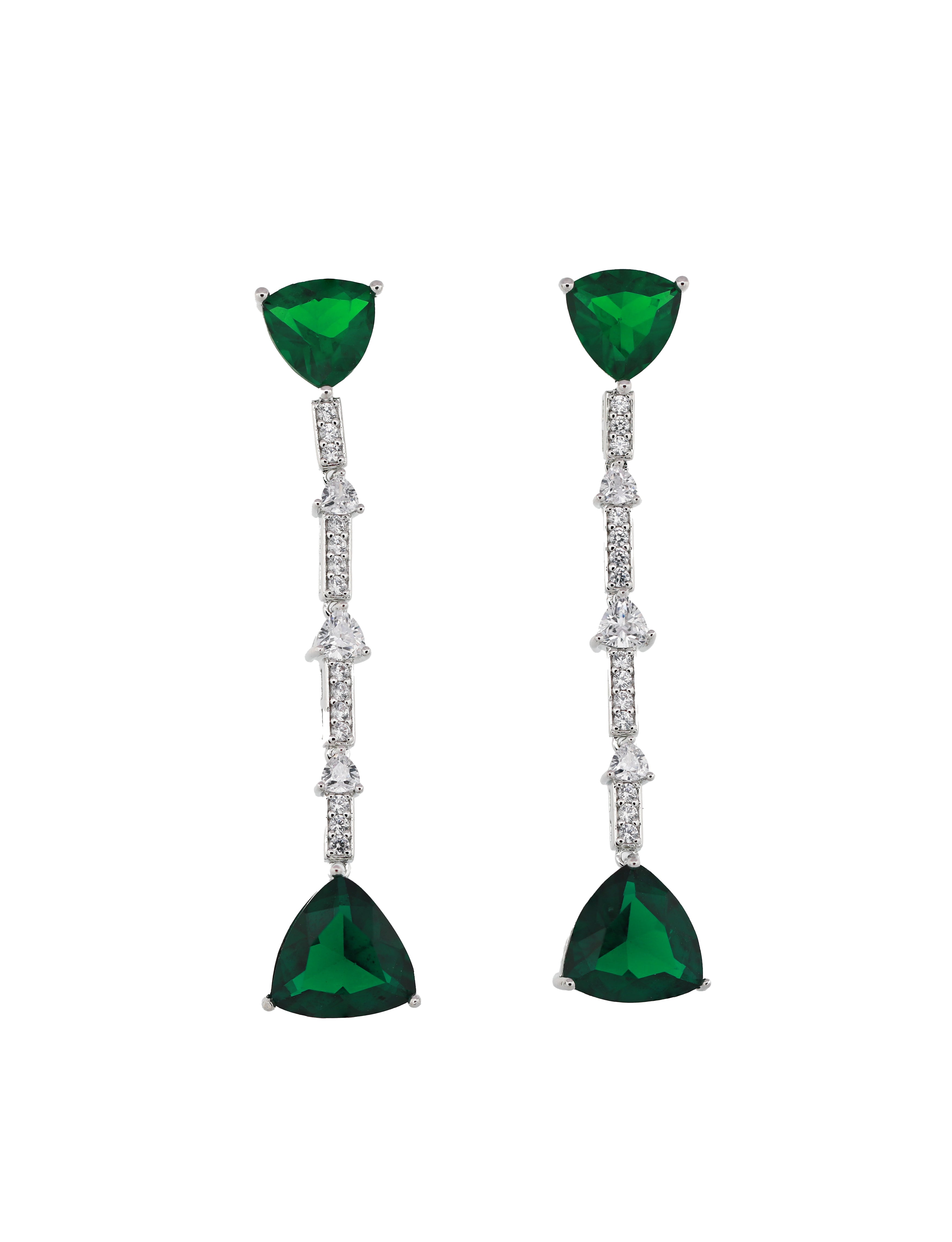 Zircon Trillion Drop Earrings 11617