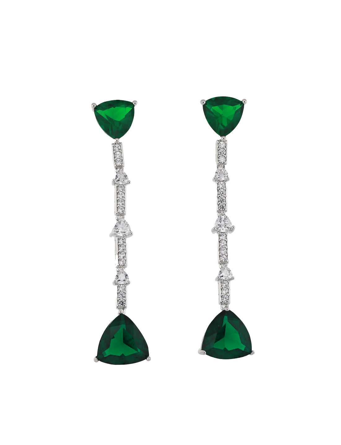 Zircon Trillion Drop Earrings 11617