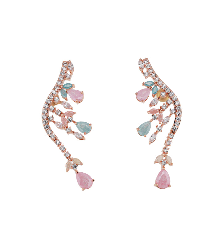 Zircon Pastel  Ear Climber Earrings 11774