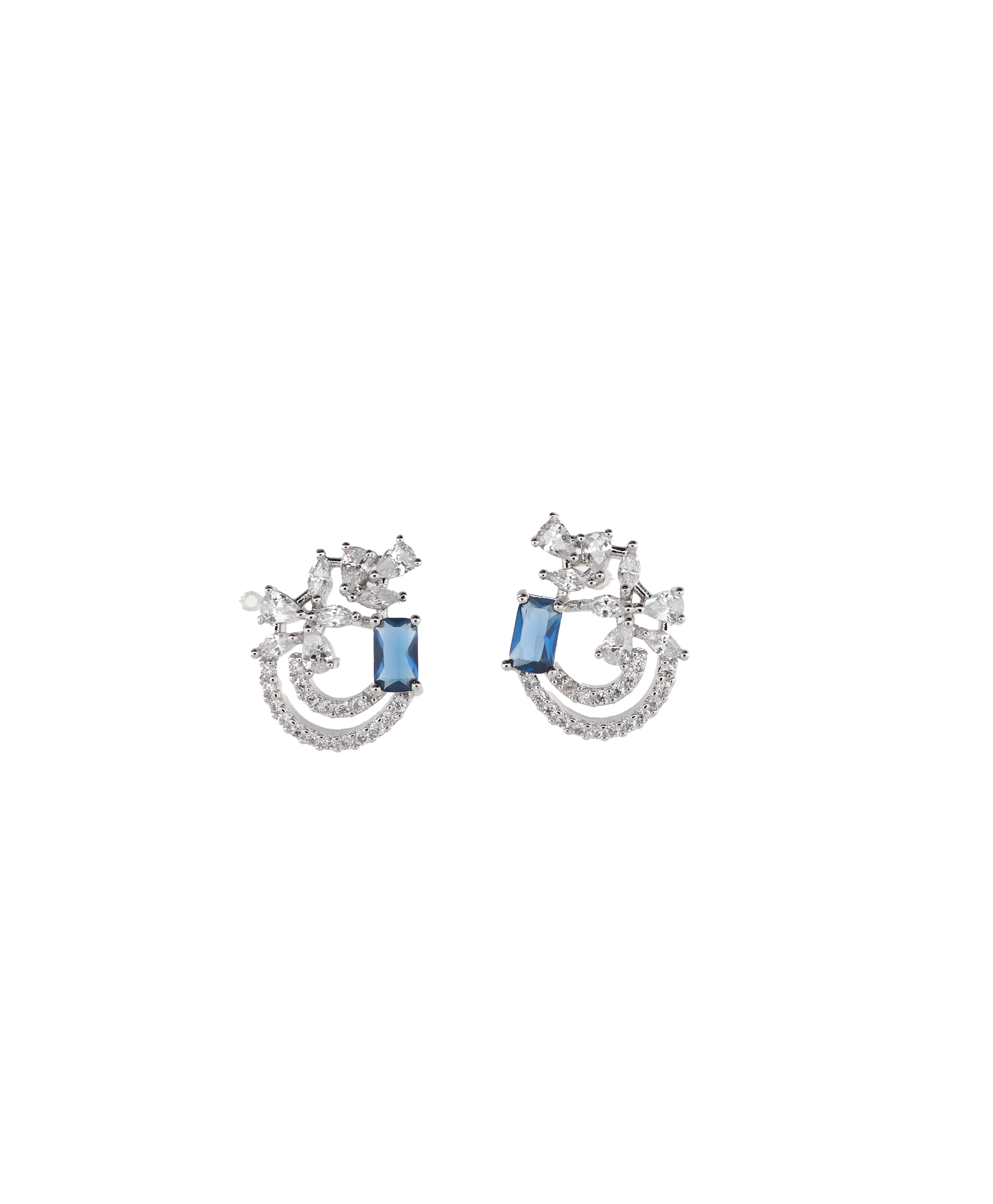 Zircon Dual Arc Sapphire-Inspired Studs Tops 11791