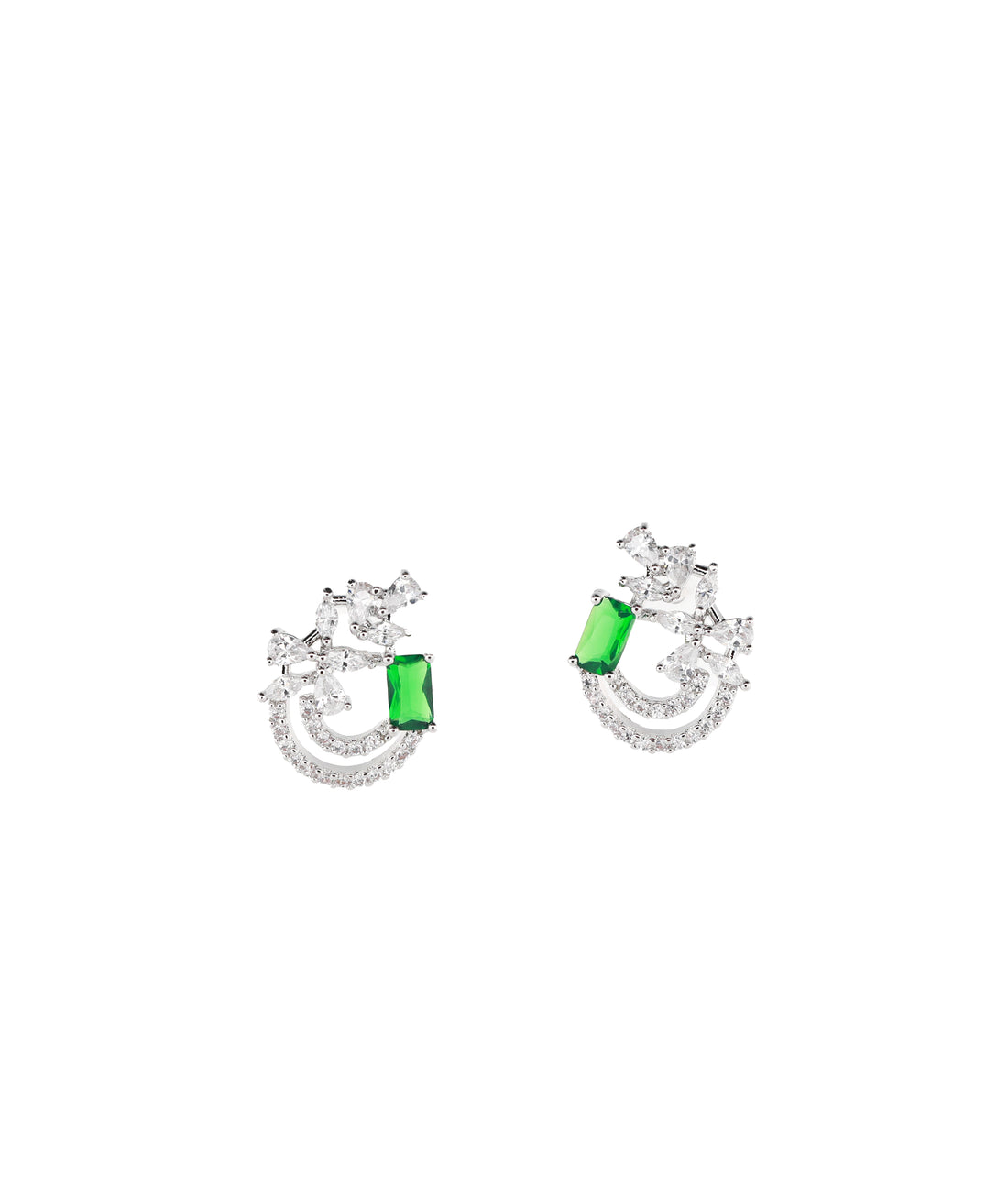 Zircon Dual Arc Sapphire-Inspired Studs Tops 11791